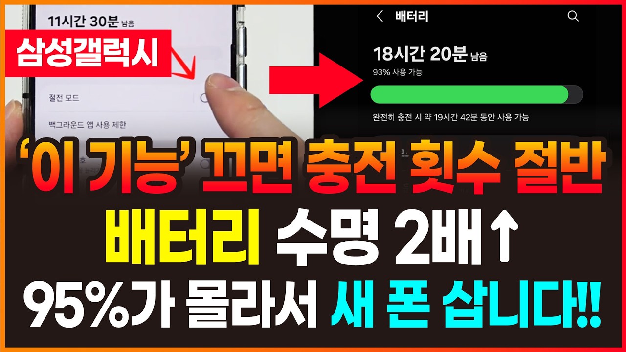 스마트폰 ‘이 기능’ 때문에 배터리 수명이 줄어듭니다!! 95%가 모르는 스마트폰 배터리 수명 2배 늘리는 법!