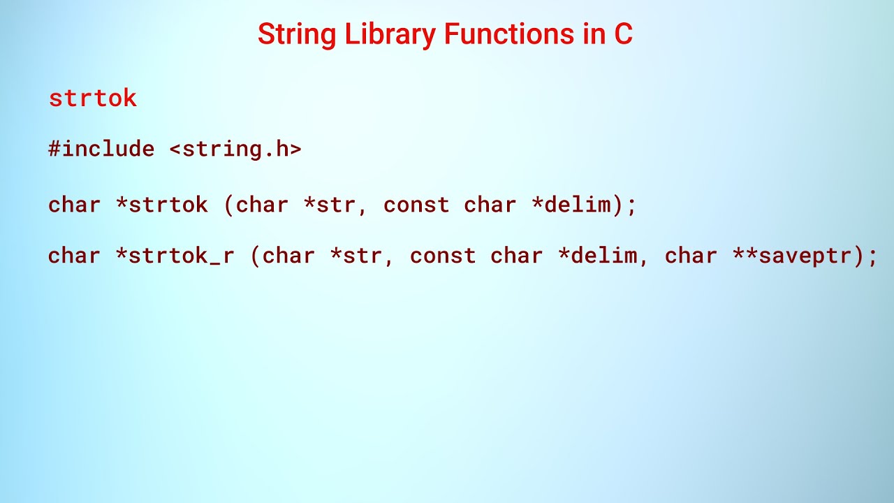 String library functions in C