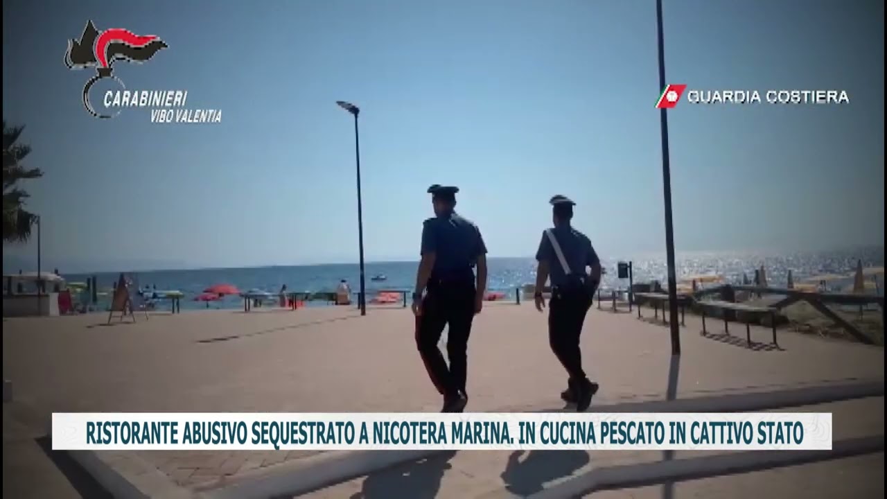 RISTORANTE ABUSIVO SEQUESTRATO A NICOTERA MARINA  IN CUCINA PESCATO IN CATTIVO STATO