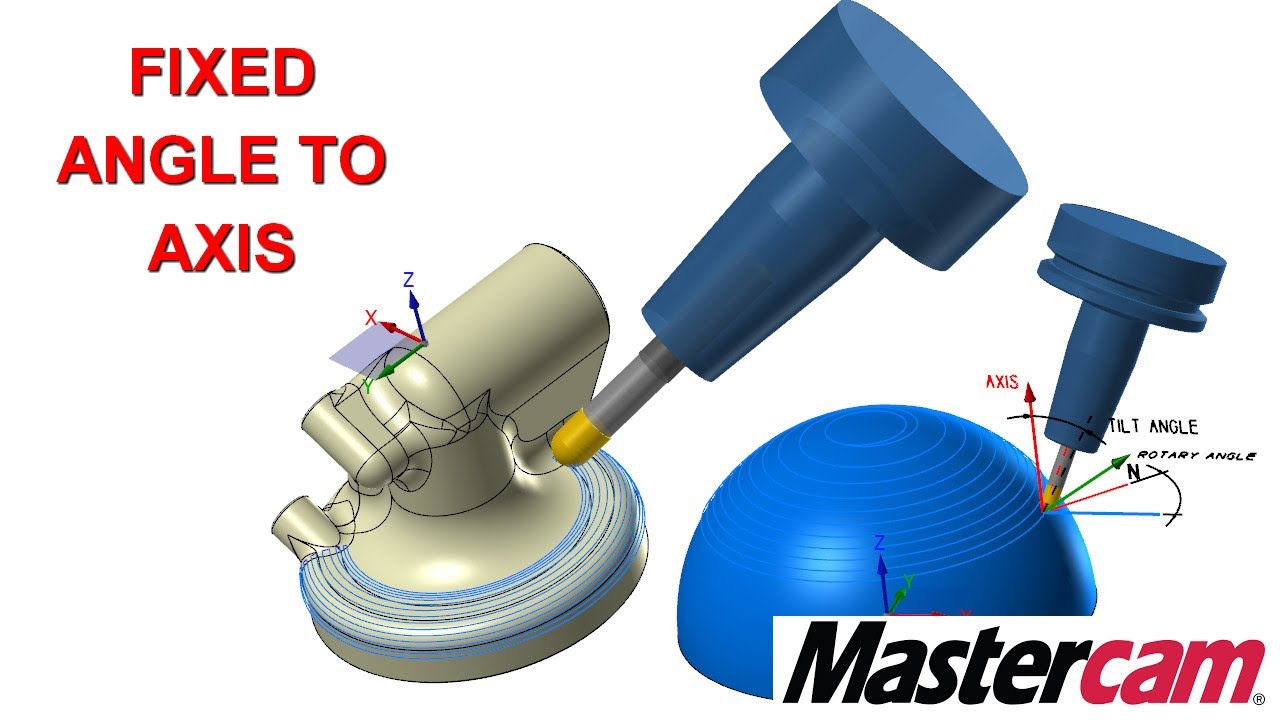 Mastercam Multiaxis - Điều khiển trục dao với phương pháp Fixed Angle to Axis