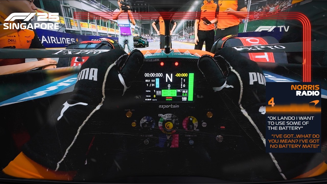 ULTRA REALISTIC F1 25 Mclaren MCL39 Lando Norris Singapore GP with Team Radio