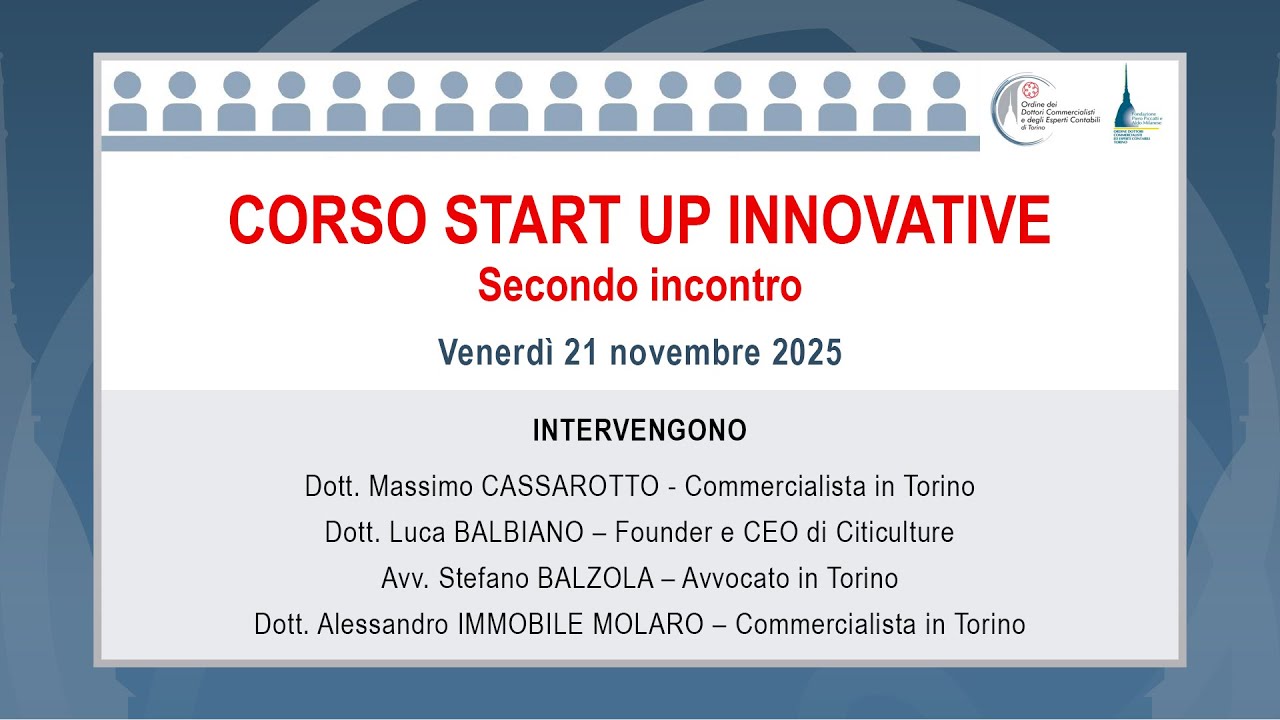 Corso Start up innovative - secondo incontro