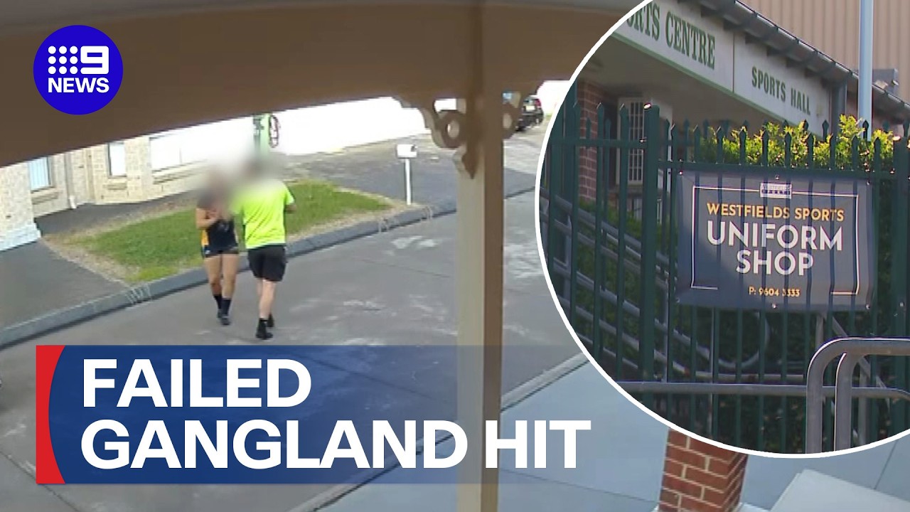Father and daughter targeted in attempted gangland shooting | 9 News Australia