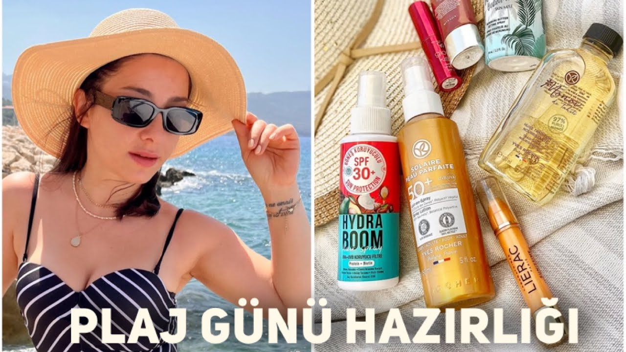 Bir Plaj G&uuml;n&uuml;ne Birlikte Hazırlanalım ☀️🫧/ G&uuml;neş Koruyucular ve Hafif Plaj Makyajı