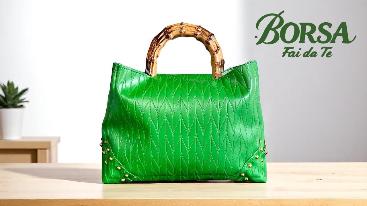 Trasforma l'Ecopelle in Eleganza: Tutorial Borsa Fai da Te con Manici in Bambù! DIY BAG TUTORIAL