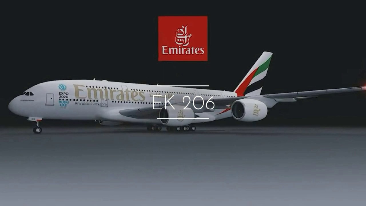 EMIRATES AIRLINES EK 206 -MILAN MALPENSA TO DUBAI-AIRBUS A380-800