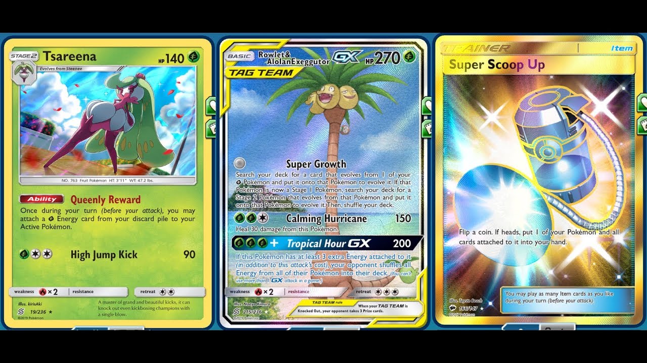 Instant Stage 2 ROWLET & ALOLAN EXEGGUTOR GX Deck From Unified Minds