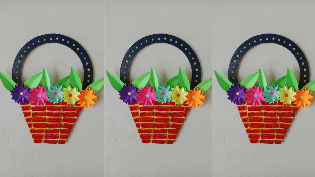 How To Make Cardboard and Paper Flower Craft/DIY Paper Flower Craft Ideas/Handing Wall Home Decorati