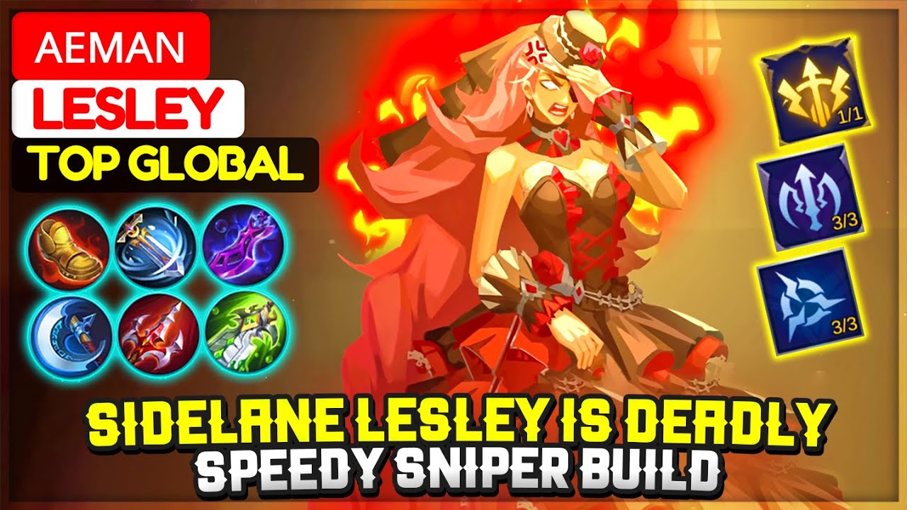 Sidelane Lesley Is Deadly, Speedy Sniper Build [ Top Global Lesley ] ꧁ᴀᴇᴍᴀɴ꧂ - Mobile Legends.