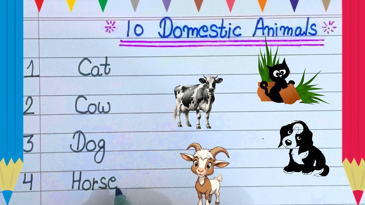10 domestic animals name in English | domestic animals | domestic animals name | pet animals