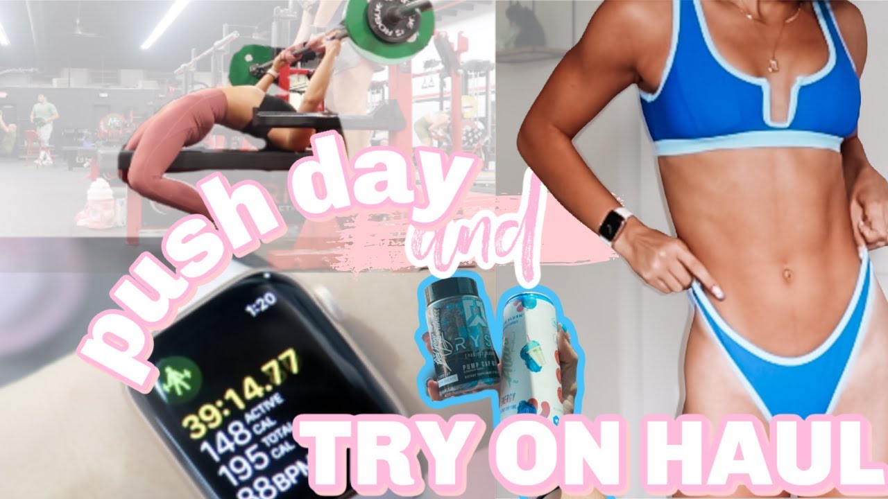 HUGE TRY ON HAUL + PUSH WORKOUT | Rawgear, Hybrid, & more