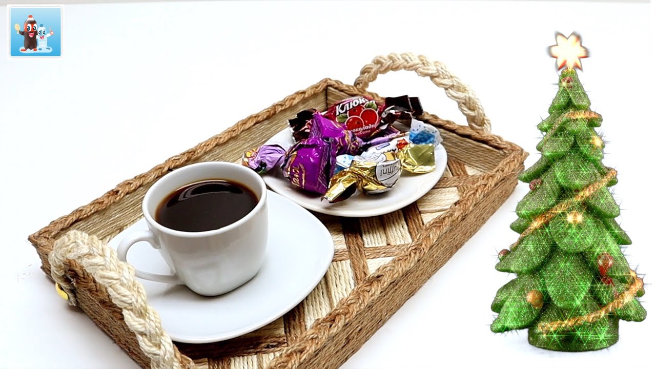 DIY JUTE COFFEE TRAY as a CHRISTMAS GIFT Art and Craft Ideas