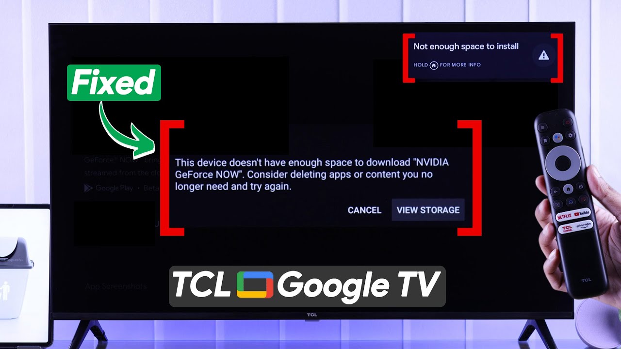 Место в хранилище TCL Google TV заканчивается! Исправьте!