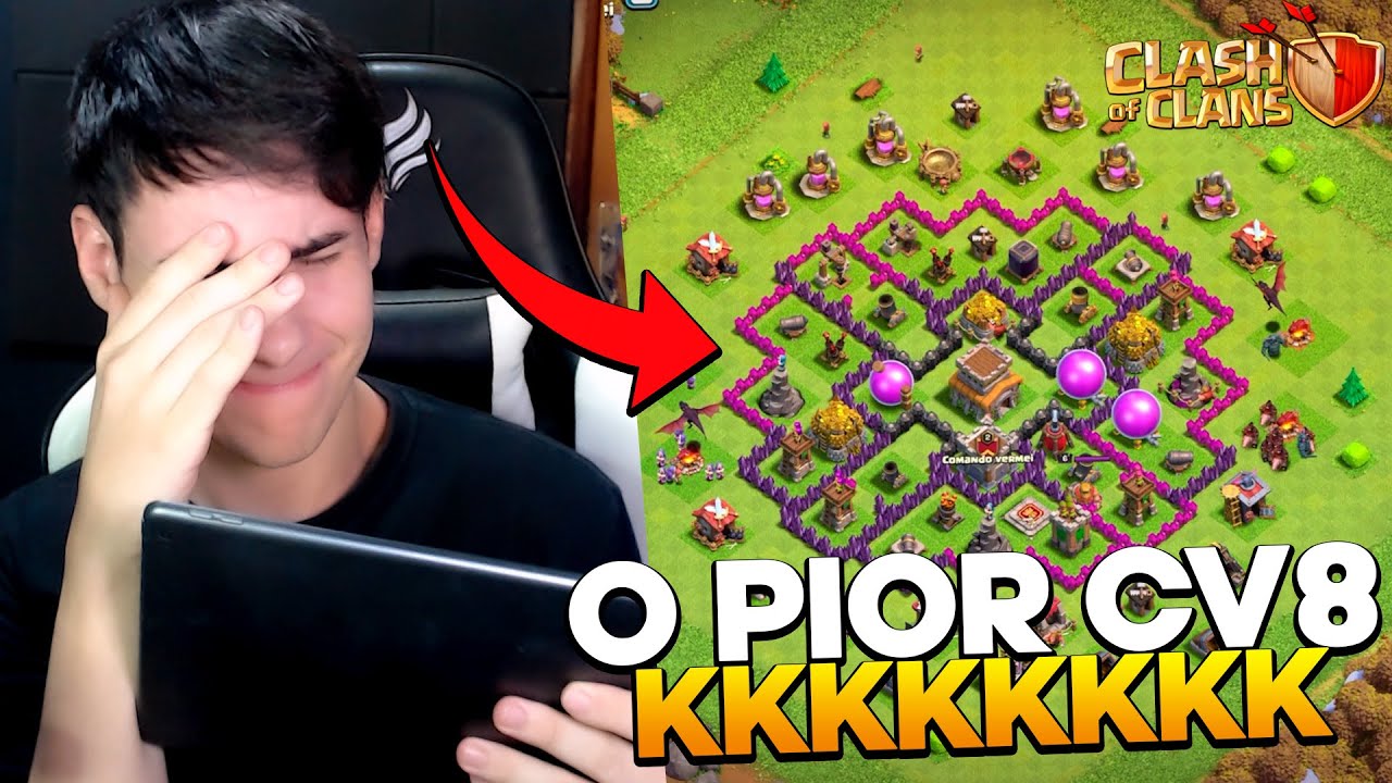 O PIOR CV8 DO MUNDO KKKKKKKK VISITANDO INSCRITOS #88 CLASH OF CLANS