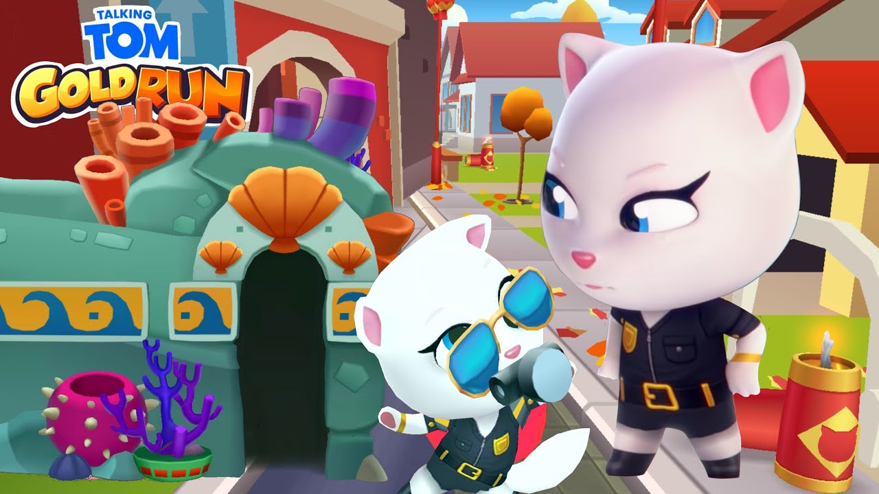 Talking Tom Gold Run - Agent Angela in Underwater Sideworld // 2022 china vs 2019 update 👮&zwj;♀️🚔🌊