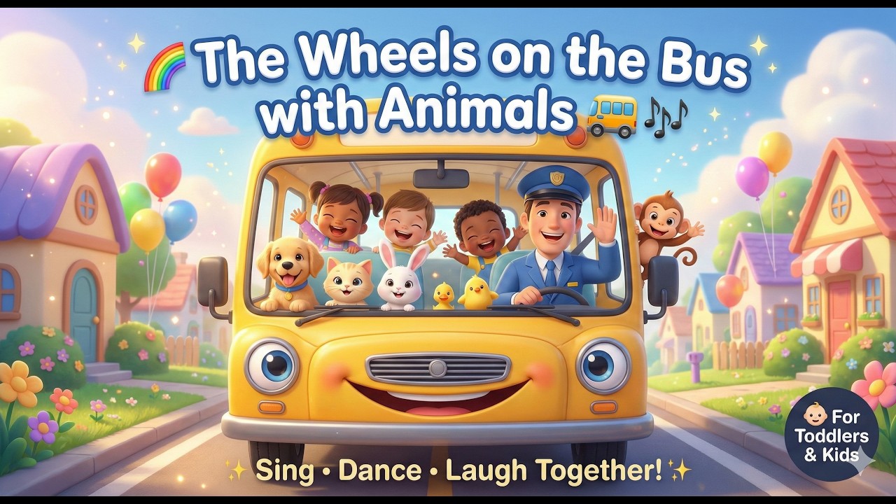 The Wheels on the Bus Part 3🚌 | Fun Animals & Toddlers Song 🎶 | Nursery Rhymes for Kids