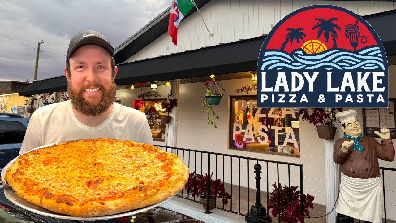 Eating a HUGE Pizza at the Lady Lake Pizza and Pasta Restaurant