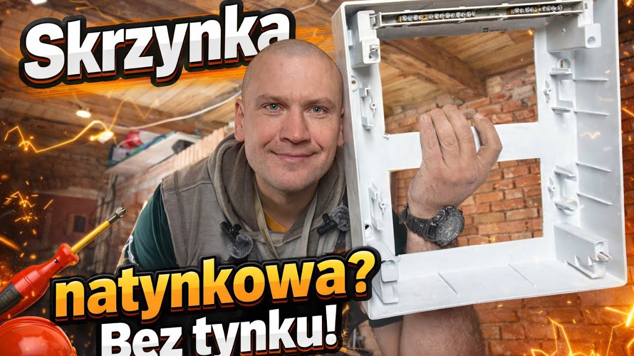 Montaż skrzyni elektrycznej natynkowej na cegłę. 