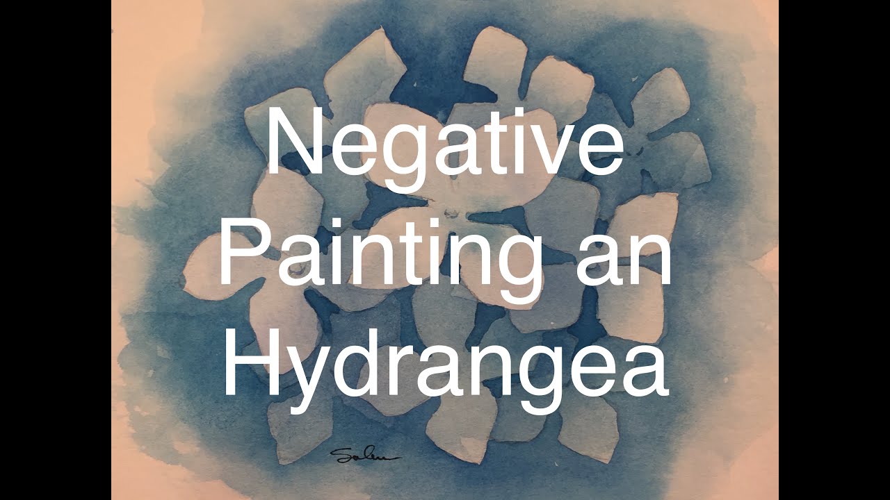How To Paint in Negative Space in Watercolour Watercolor Hydrangea Blue Tutorial