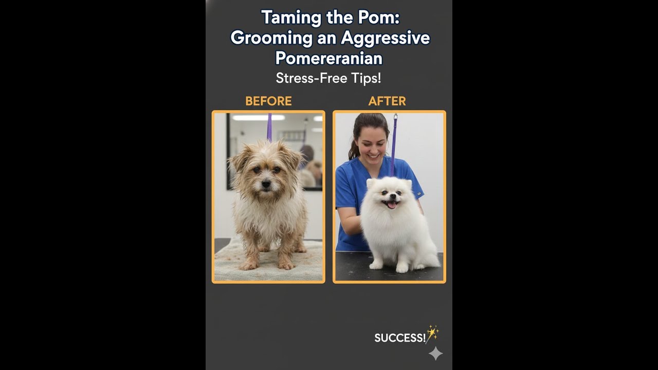  Taming the Beast Agressive Pomeranian Fluffy Transformation #agressivedog #pomeranian #fluffyhair