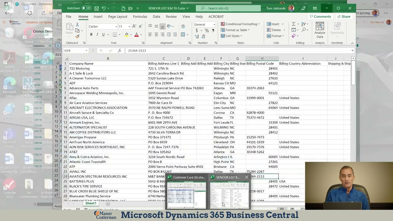 Microsoft Dynamics 365, Business Central: Edit In Excel Demo
