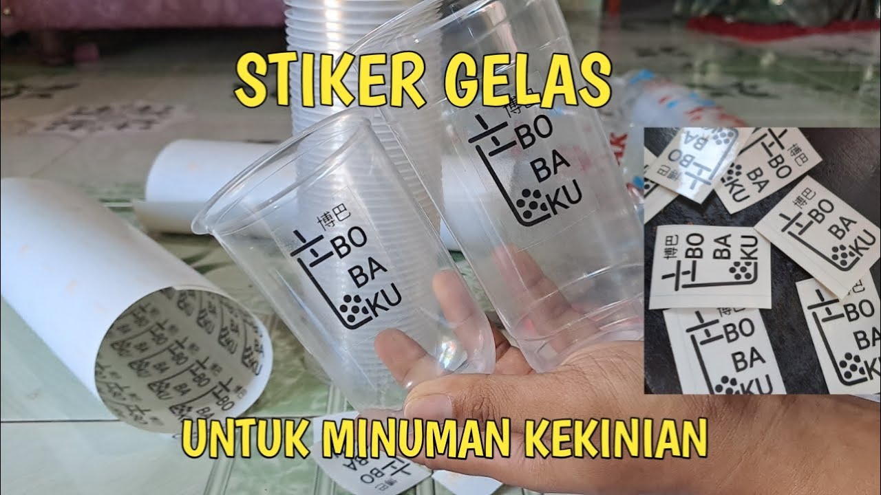 Stiker gelas cup untuk minuman kekinian, Harga lebih murah dibanding sablon