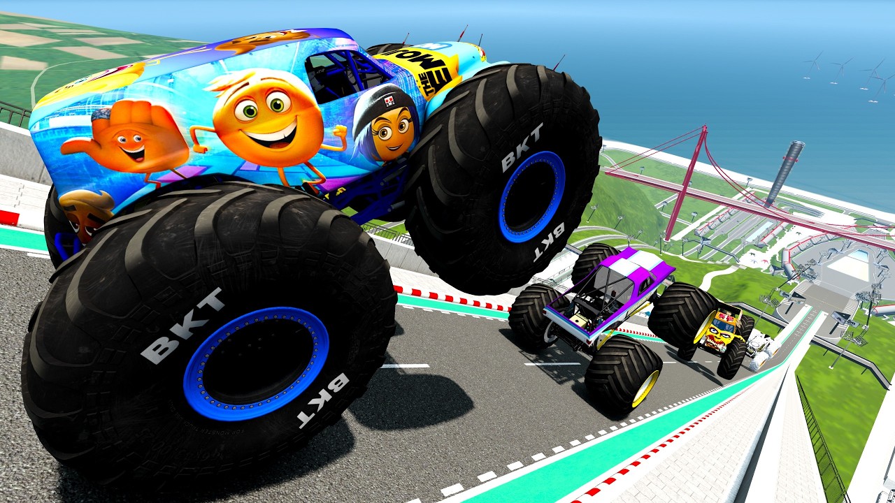 Epic High Speed Monster Truck Jumps And Crashes #100 - BeamNG Drive