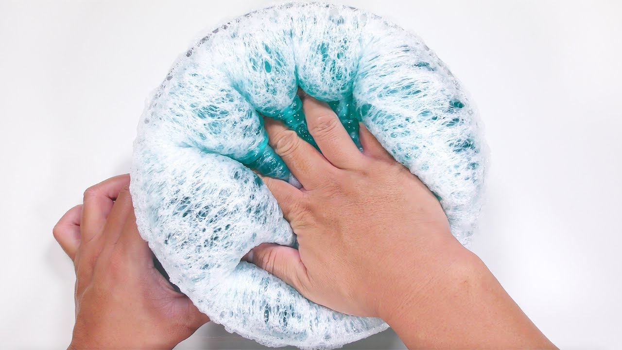【DIY】表面しゅわしゅわの巨大エメラルドたぷたぷスライムの作り方【slime ASMR】