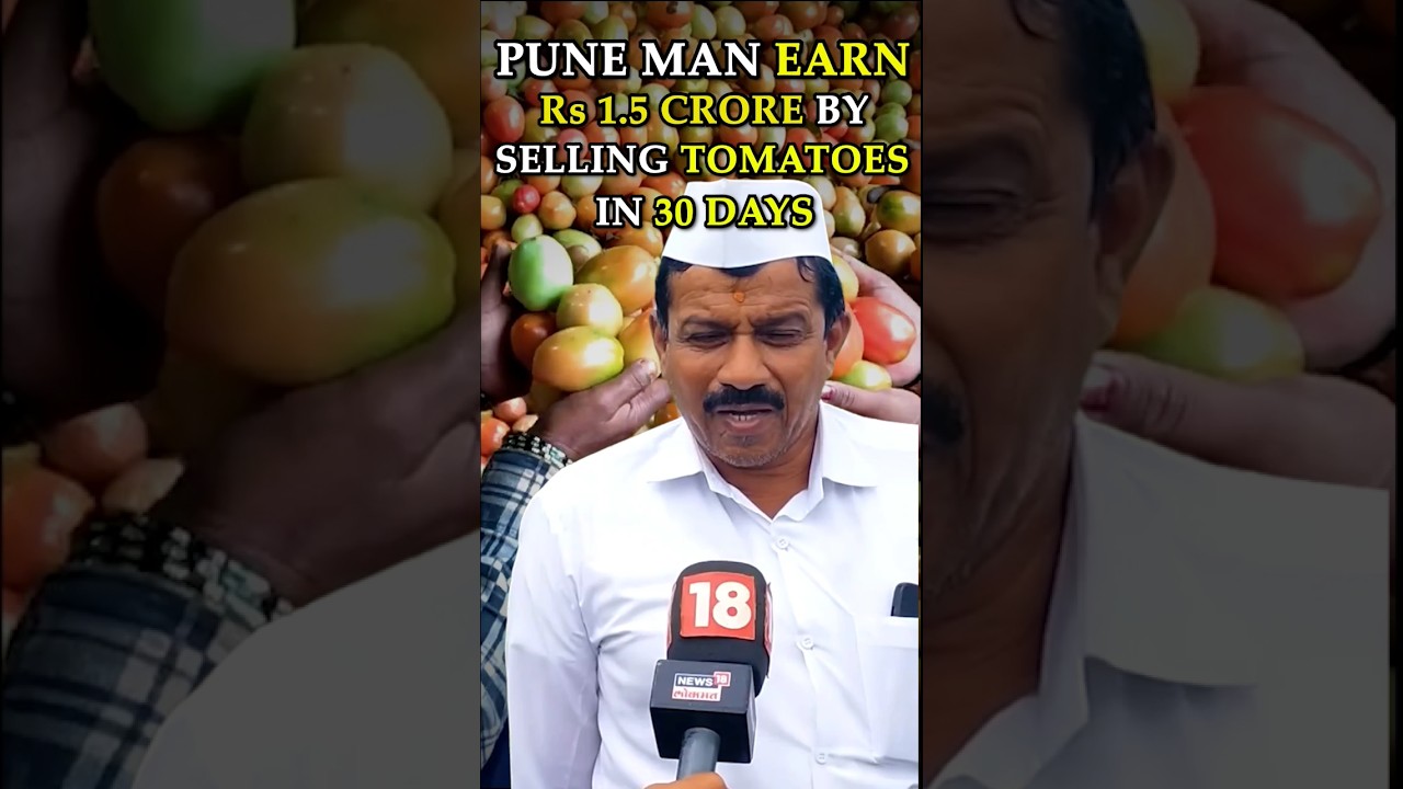 Pune man earns Rs 1.5 crore by selling tomatoes in 30 days. #shorts #farmer