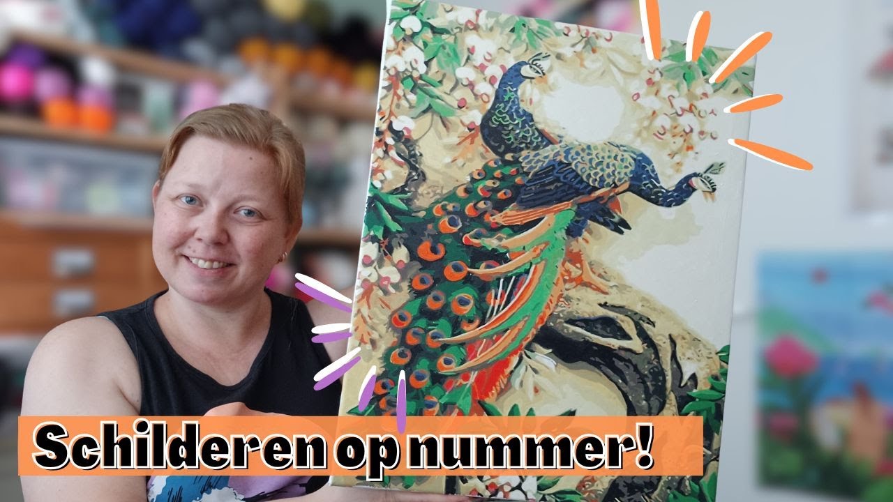 Een pauw schilderen! Schilderen op nummer