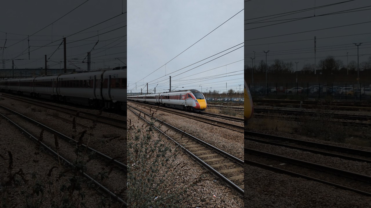 class 801 801202 (lner) passing Peterborough with tones 22/2/25 #trainspotting #class801 #azuma