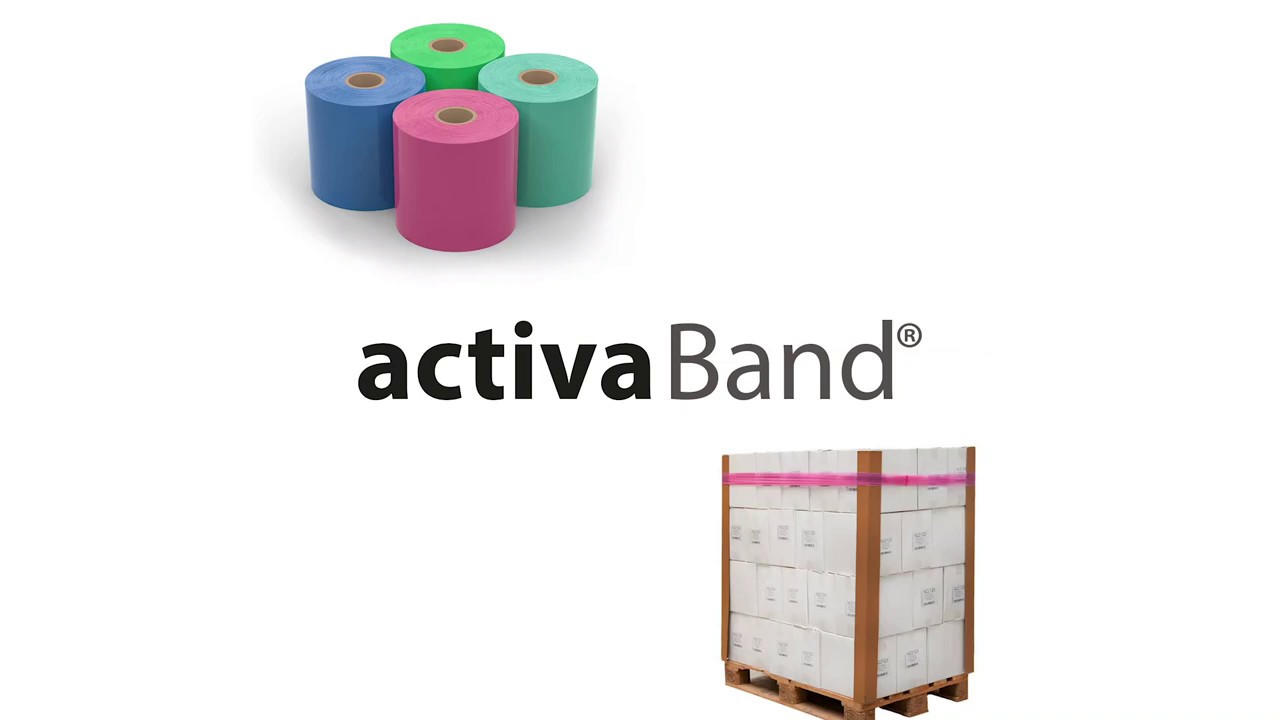 Palettendehnband mit activaBand® // extrem schnelles sichern und markieren der Ware für kurze Wege