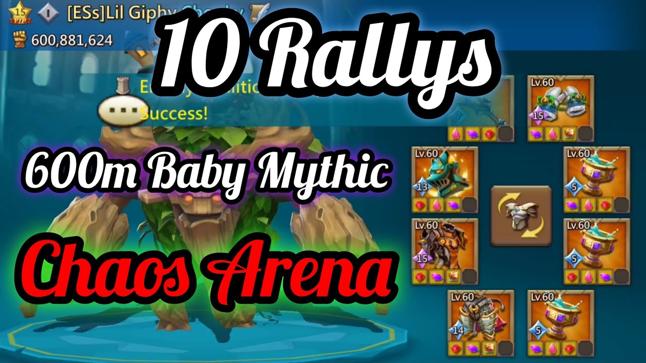 Lords Mobile. Chaos Arena. 10 Rallys. 600m Mythic Trap. Chaos Arena Highlights. Lords Mobile ESP
