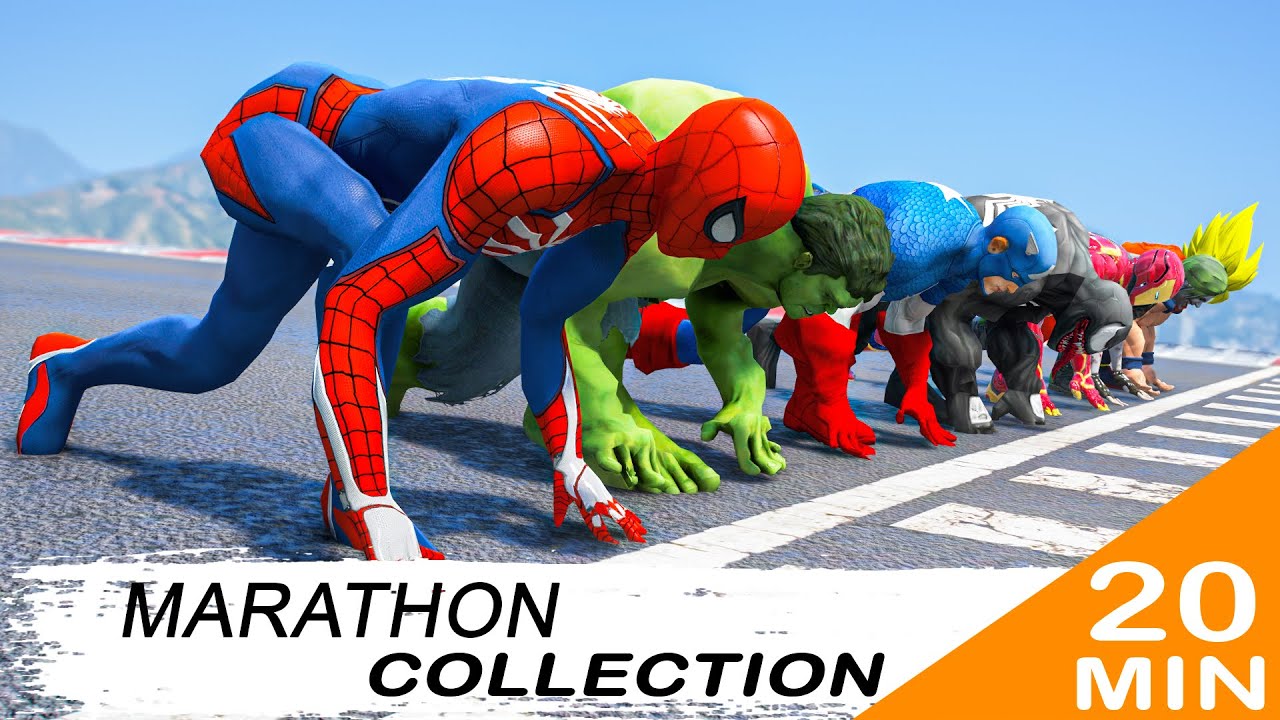 MARATHON Event Day COLLECTION | SpiderMan, Hulk & Superheroes Running Challenge Competition #336
