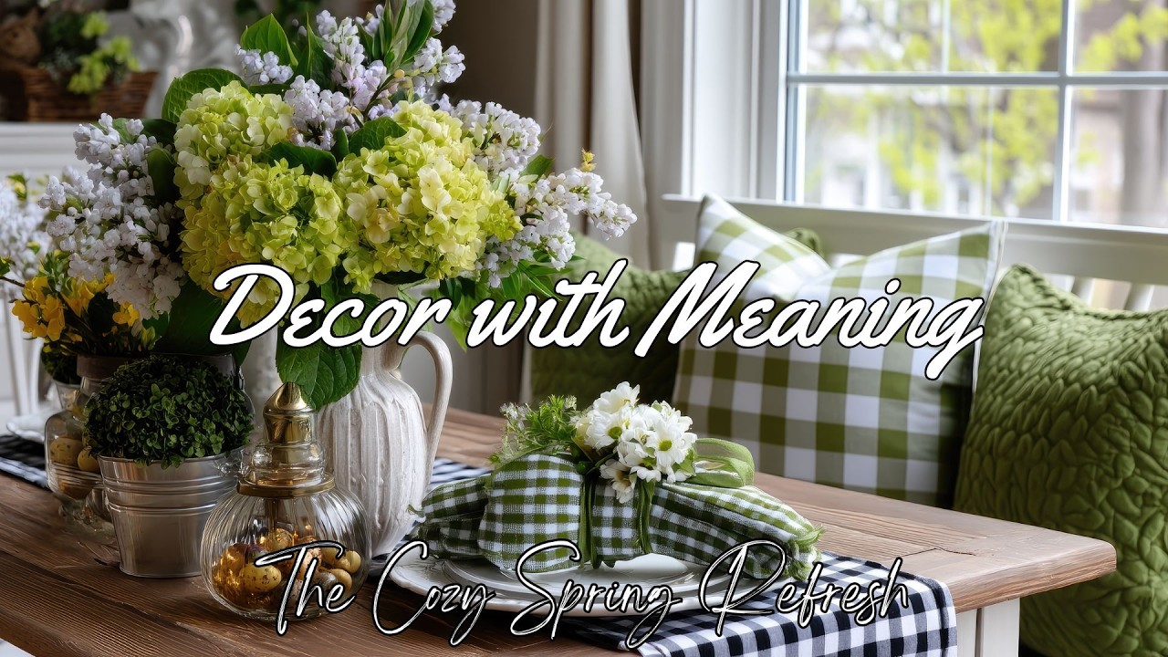 Elegant Farmhouse Spring Home Tour Part 2 | Rustic Vintage Easter Decor & Cozy DIY Gingham Ideas