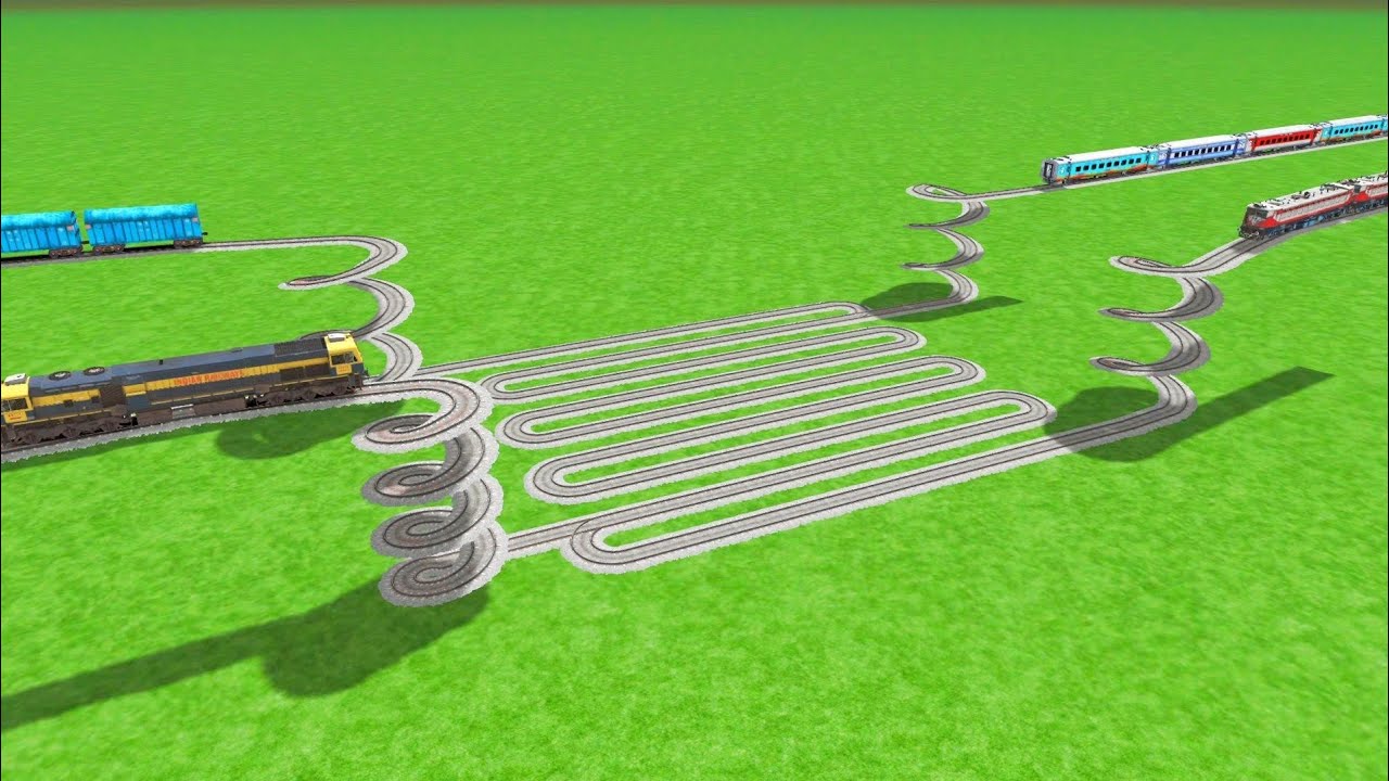 💖 ALL TRACK BLOCK AT 🚆 FOUR TRAIN CROSSING SQUARE ROUTEED CIRCLE RAILROAD RAILWORK BEANG 