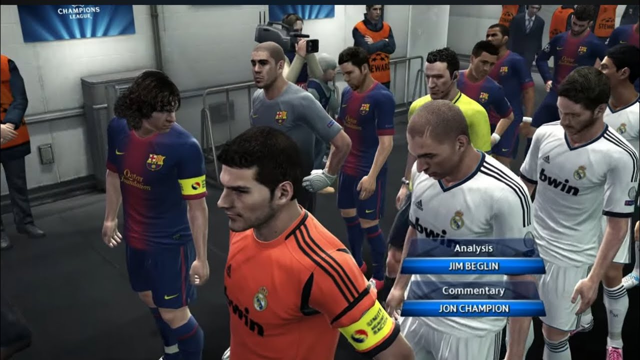 PES 2013 -Real Mdrid vs Barcelona champion league full match