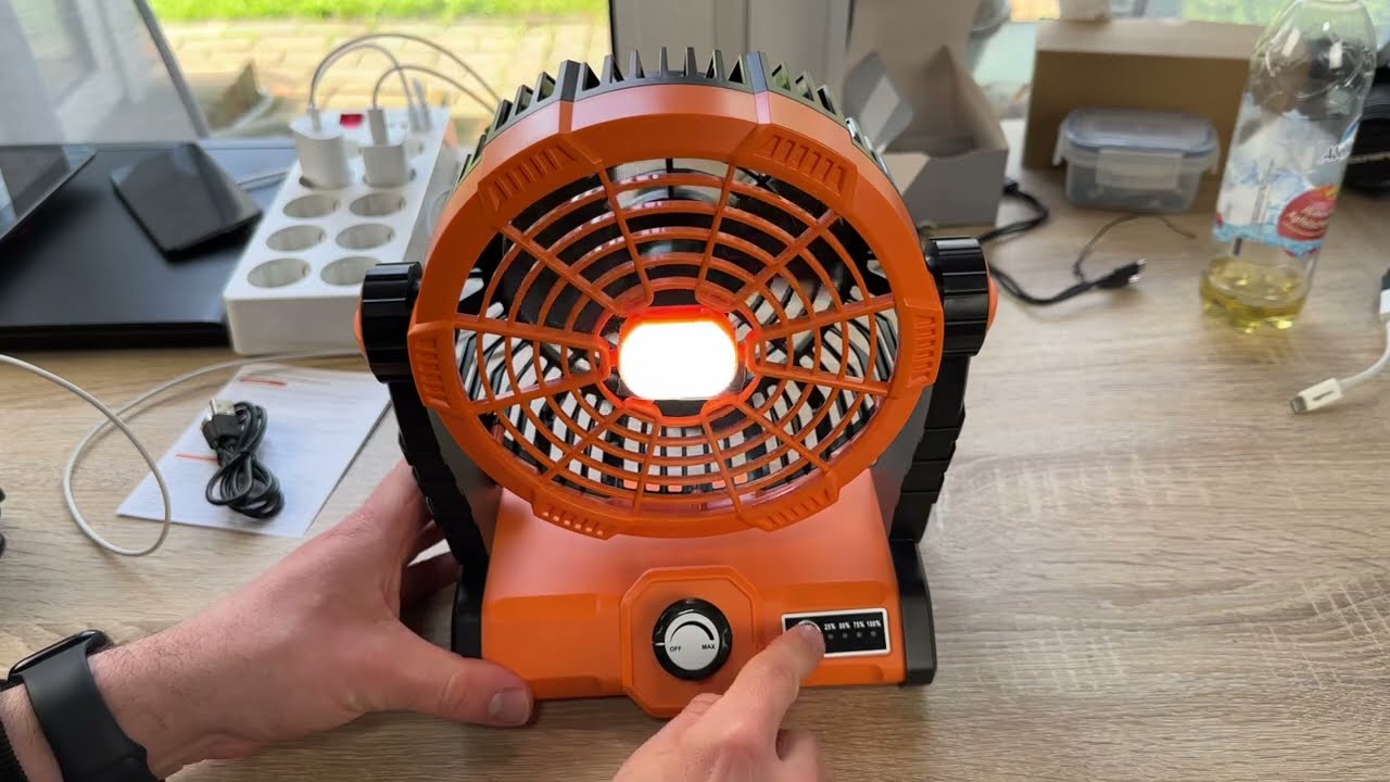 ErayLife Camping Ventilator, Zeltventilator mit LED-Laterne und Haken, 8400mAh Unboxing & Anleitung