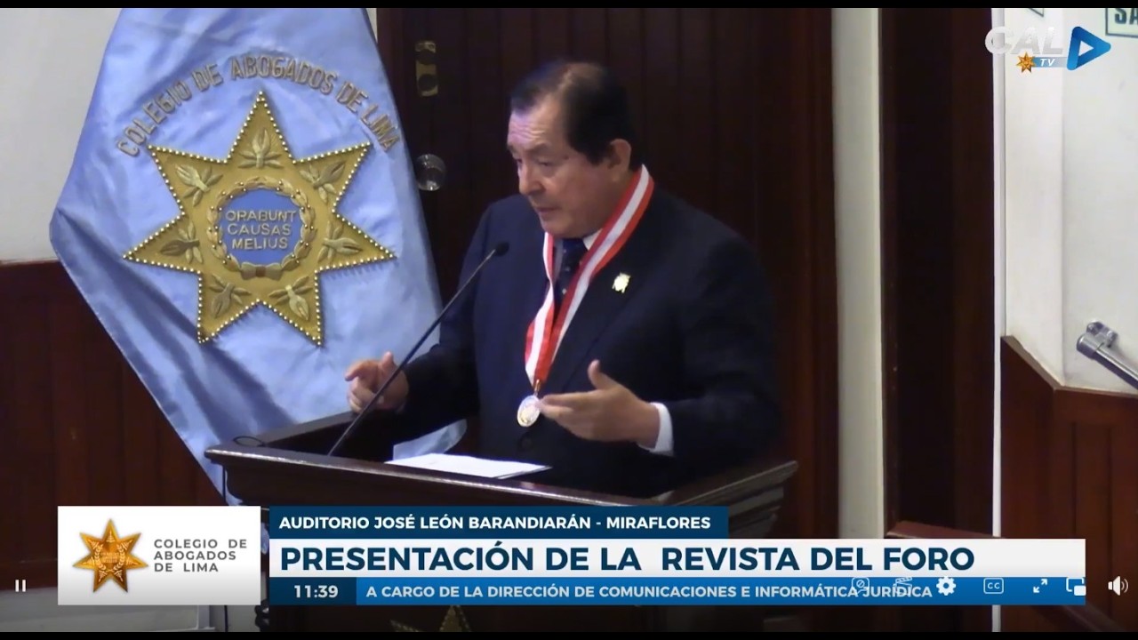 🔴EN VIVO: Colegio de Abogados de Lima Presenta la Revista del Foro