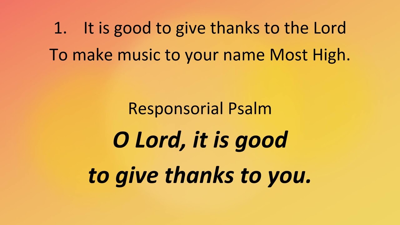 3 Psalm for 1st Communion