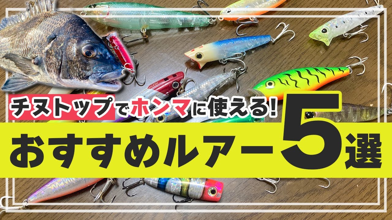 【チヌトップ】買ってよかったポッパー&ペンシル厳選5種を紹介します【おすすめ】