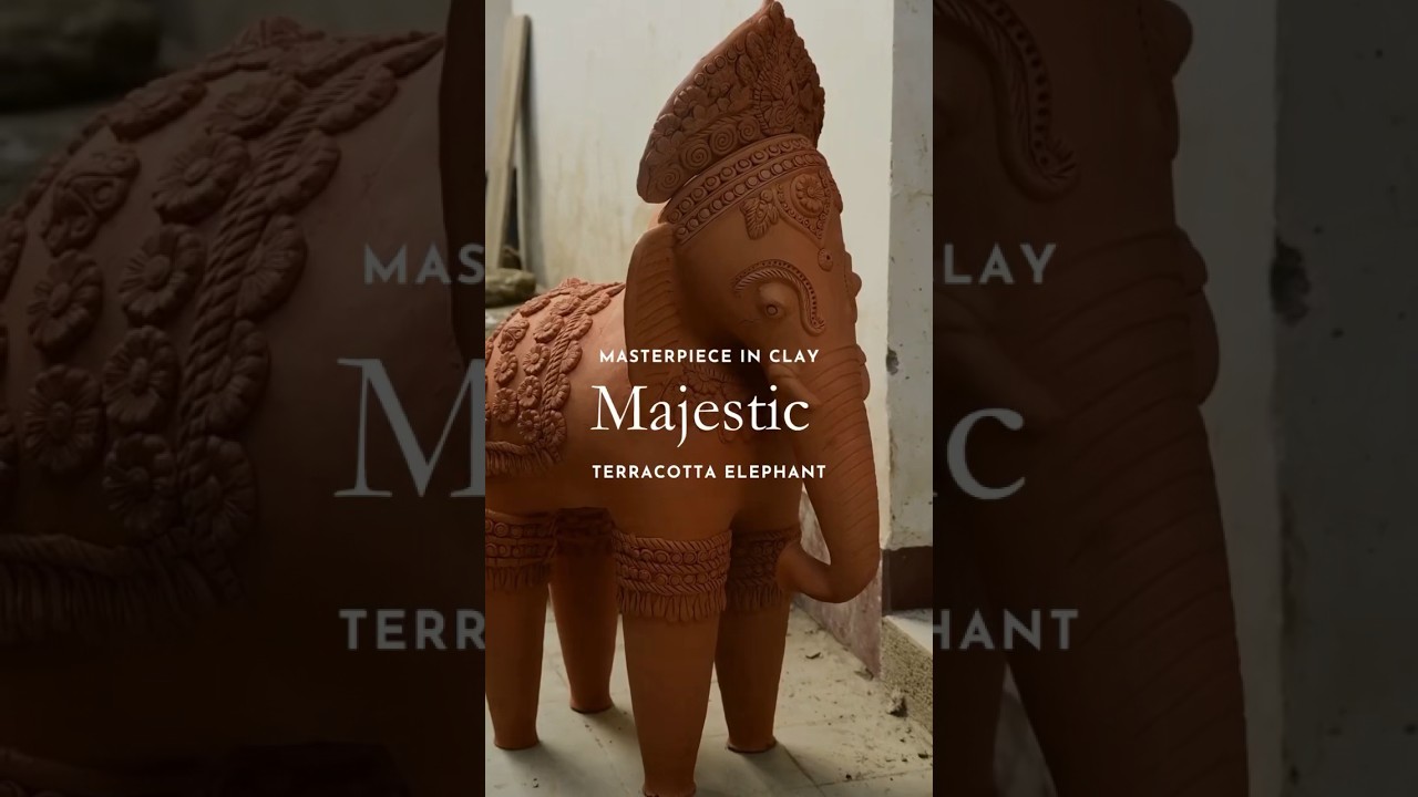 Royal Terracotta Elephant Statue by Terracotta Artist, Dolon Kundu! Indian Clay Moulding #diycraft