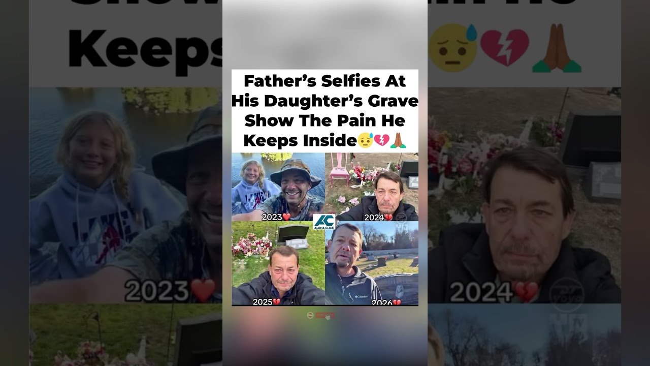 Father's Selfies At His Daughter's Grave Show The Pain He Keeps Inside &mdash; 