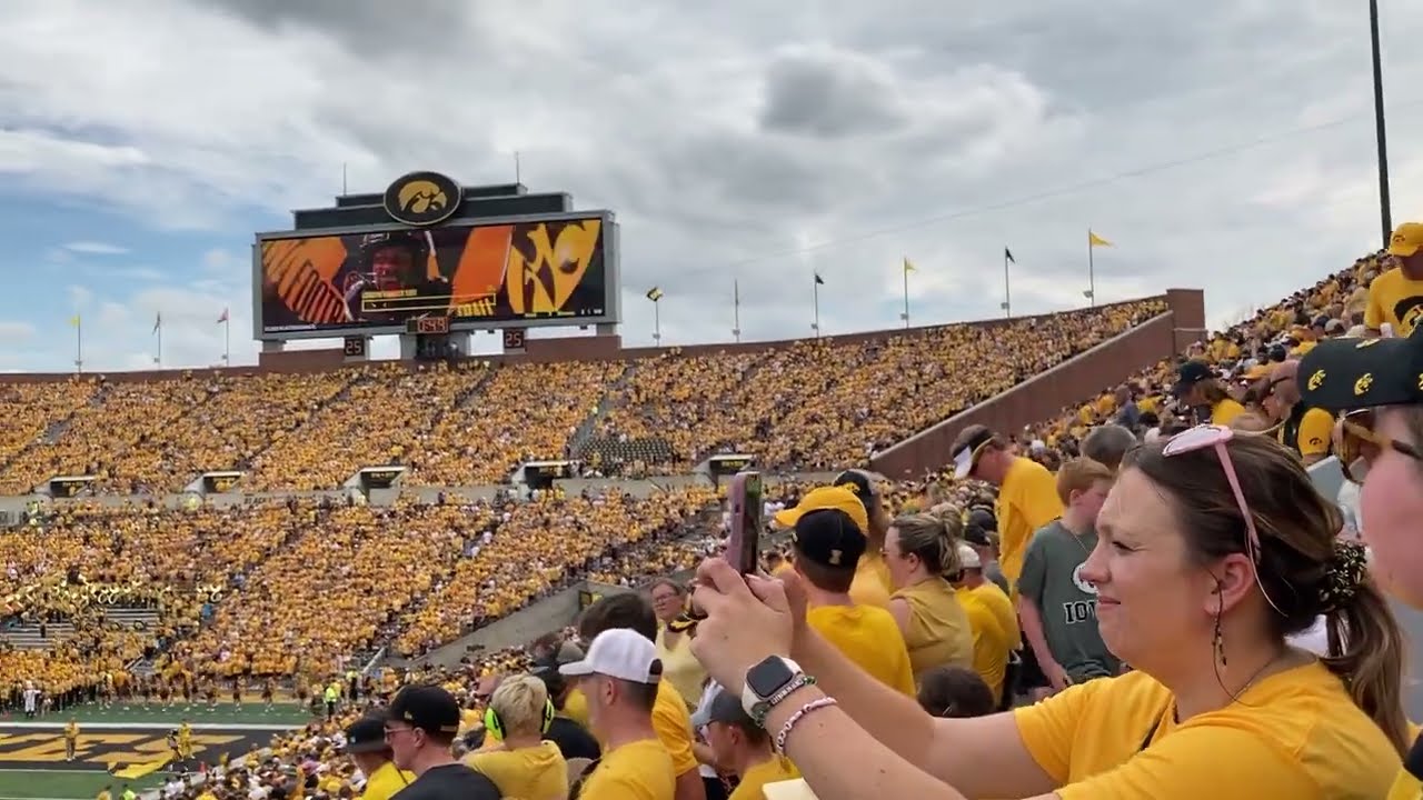 Pregame activities at the football game at the University of Iowa vs Troy University on 14 Sept 2024