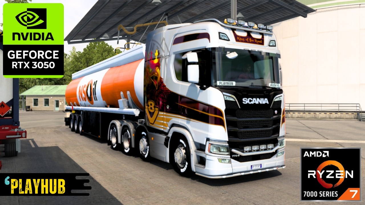 Transporting #NSOil Diesel Tanker | #ETS2 | Ryzen 7 7435HS + NVIDIA RTX 3050 |@PlayHub_co #scania