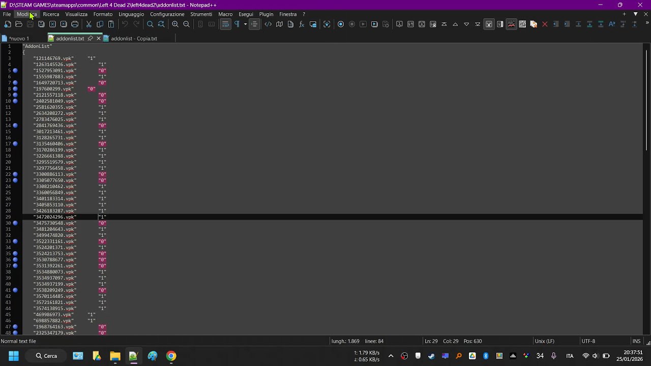Order the Addon list more efficiently with Notepad++ EASY and SIMPLE - (L4D2 Tutorial)