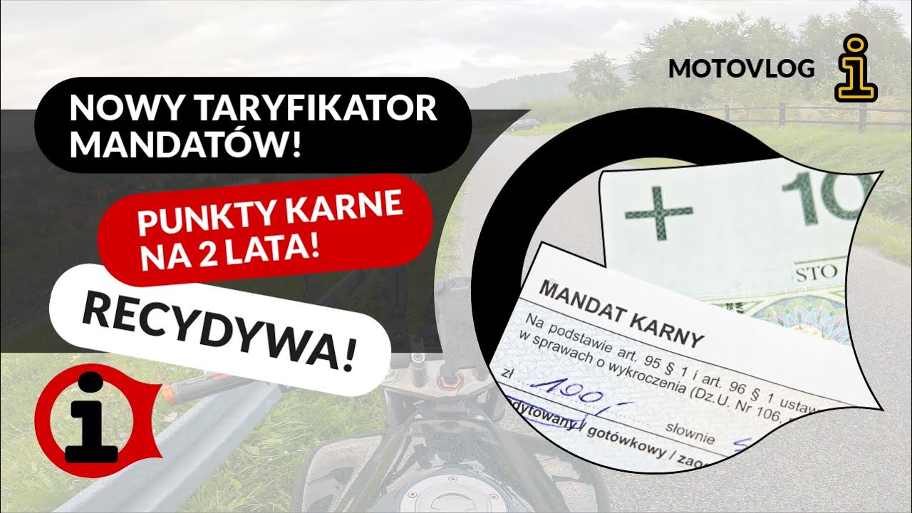 Nowy taryfikator mandat&oacute;w, nowe przepisy - MotoVlog