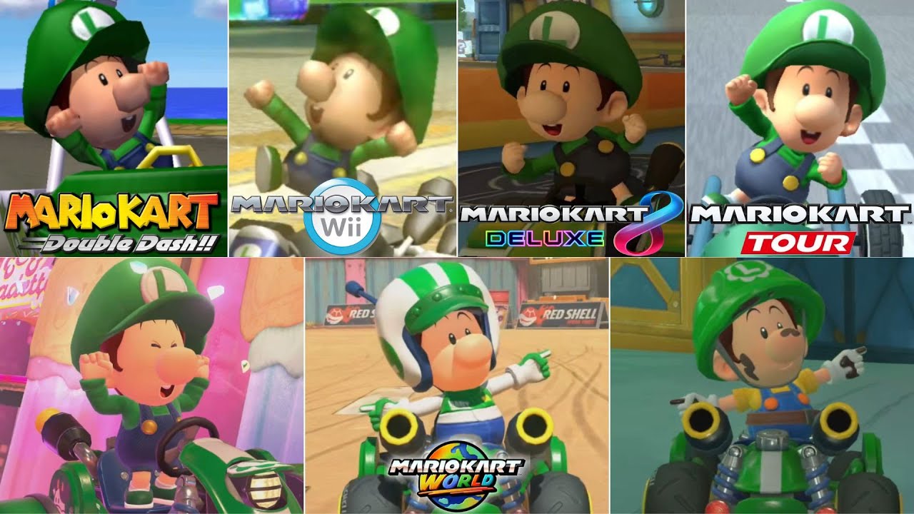 Evolution Of Baby Luigi Characters In Mario Kart Games [2003-2025]