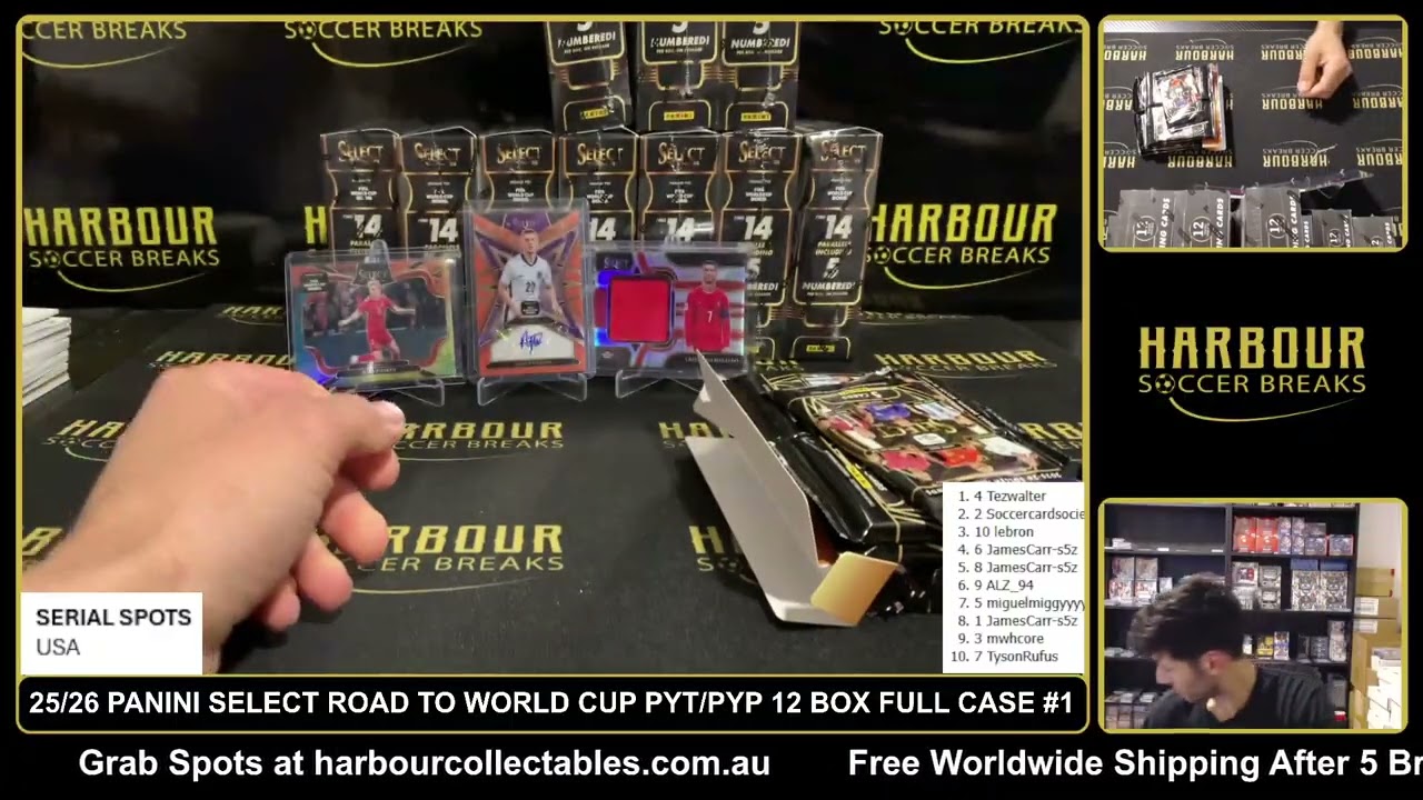 Брейк №1 &mdash; 25/26 Panini Select Road To World Cup 2026 Hobby PYT/PYP, кейс из 12 боксов