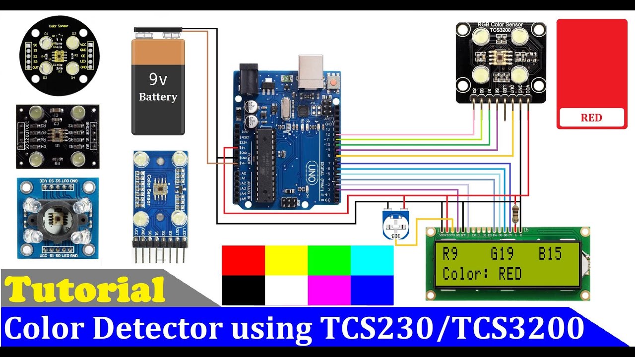 Arduino Color Sensing Tutorial - TCS230/TCS3200 Color Sensor